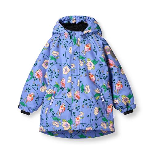 Småfolk Vinterfrakke Med Fugle Og Blomster Purple Delight  Purple Delight-3-4 Y  Lilla  3-4 år  Piger