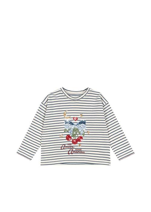 Konges Sløjd GOTS Lin T-shirt Med Lange Ærmer Amarena  Amarena 12 months  Creme  12 måneder  Piger