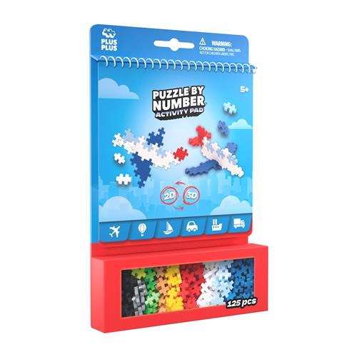 Plus-Plus Puzzle By Number Activity Pad Transportation  One Size  Blå  One Size 5+ Years Drenge, Piger