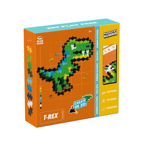 Plus-Plus Puzzle By Number T-rex  One Size  Grøn  One Size 5+ Years Drenge, Piger