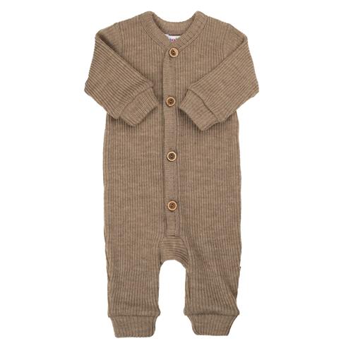 Joha Jumpsuit I Uld Beige Melange  Beige Melange-80 cm  Beige  80 cm  Drenge