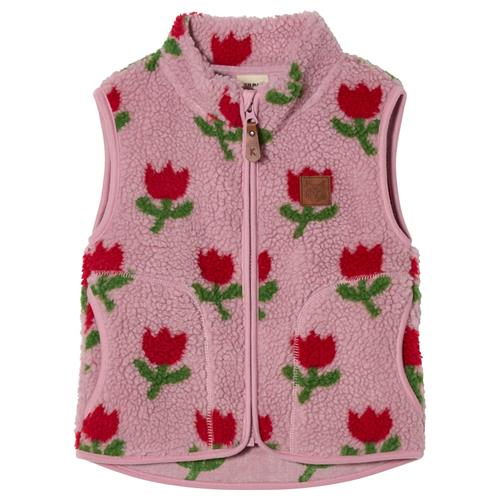 Kuling Austin Pile Fleece-vest Tulips Tulips 92 cm  Lyserød  92 cm  Piger
