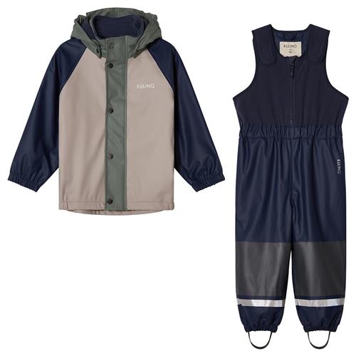 Kuling Ottawa Foret Regnsæt Taupe/navy/light Green Blocking Taupe/Navy/Light Green Blocking 86/92 cm  Marineblå  86/92 cm  Drenge, Piger