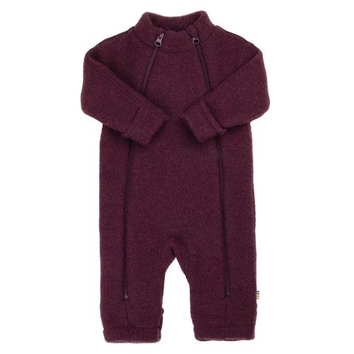 Joha Jumpsuit I Blød Uld 2 In1 Plum  Plum-100 cm  Lilla  100 cm  Drenge, Piger