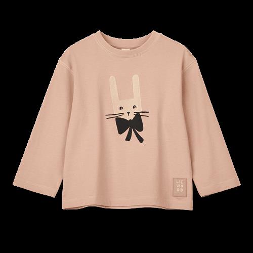 Liewood GOTS Apia Placement Langærmet T- Shirt Rabbit / Pale Tuscany  Placement Longsleeve T- shirt-98/104 cm  Brun  98/104 cm  Drenge, Piger