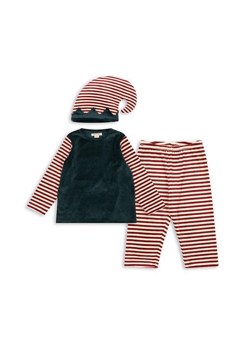 Konges Sløjd Christmas Elver-kostume Greener Pastures Red Dahlia Stripe  Greener Pastures Red Dahlia Stripe 12 months  Rød  12 måneder  Drenge, Piger