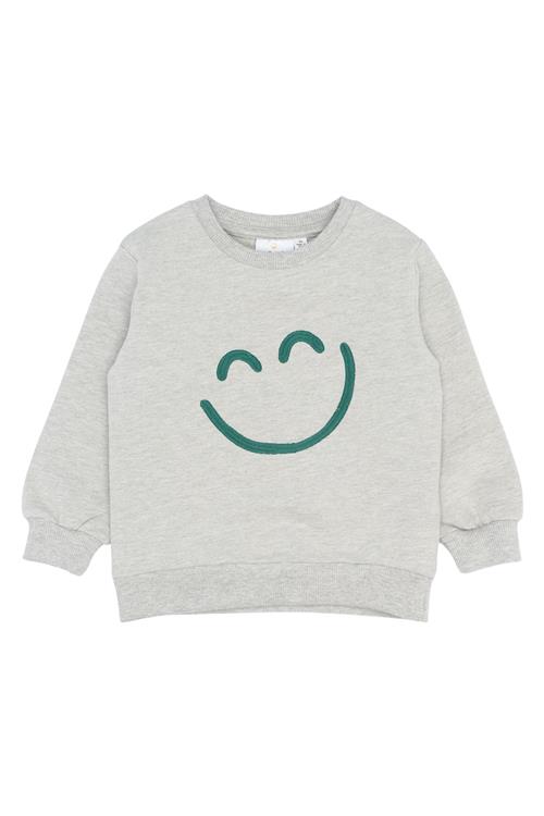 The New Siblings Pawnee Melange Sweatshirt Grey Melange  Grey Melange 98 cm  Grå  98 cm  Drenge