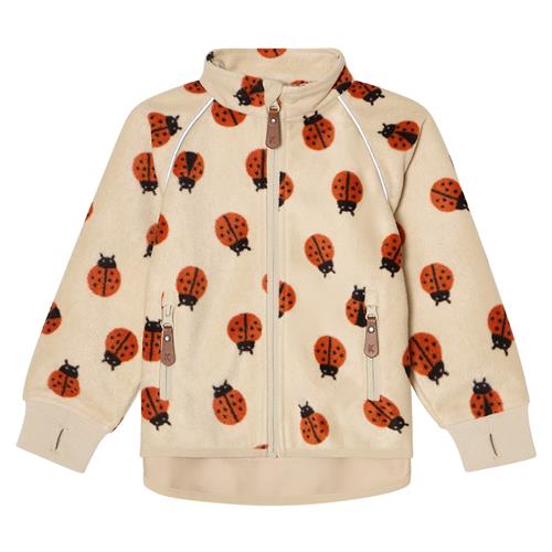 Kuling Livigno Vindfleece-jakke Ladybug Ladybug AOP 134 cm  Hvid  134 cm  Drenge, Piger