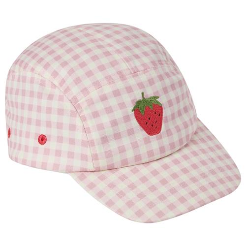 Kuling Laholm Hætte Pink Gingham Strawberry  Pink Gingham Strawberry 52/56 cm  Lyserød  52/56 cm  Piger