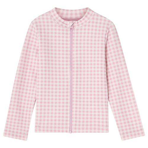 Kuling Montauk UV-skjorte Med Lynlås Pink Gingham  Pink Gingham 98/104 cm  Lyserød  98/104 cm  Piger