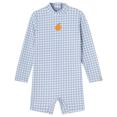 Kuling Tofta UV-dragt Dove Blue Gingham  Dove Blue Gingham 98/104 cm  Blå  98/104 cm  Drenge, Piger
