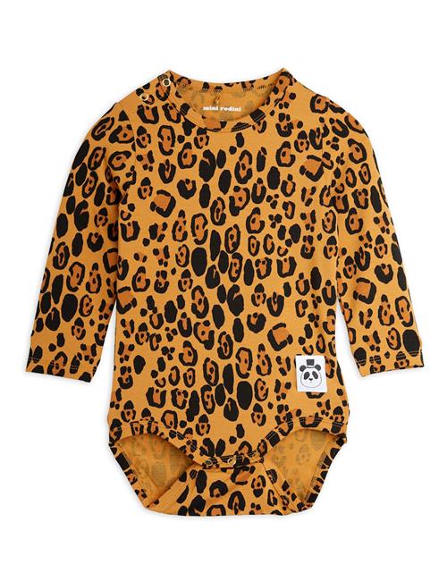 Mini Rodini Leopard Langærmet Body Beige  Beige-80/86 cm  Beige  80/86 cm  Drenge, Piger