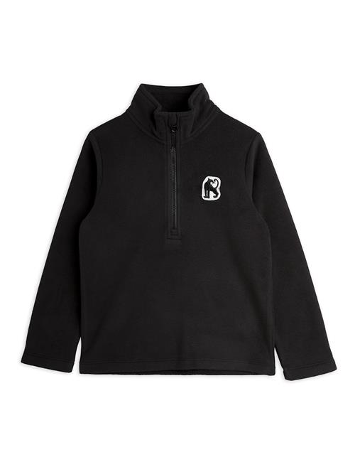 Mini Rodini Langærmet Mikrofleece Med Lynlås Black  Black-104/110 cm  Sort  104/110 cm  Drenge, Piger