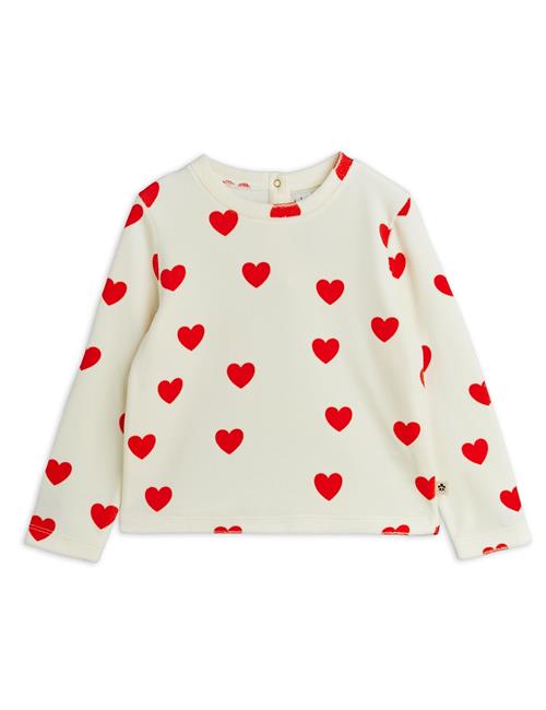 Mini Rodini Hearts Velour Topp White  White 80/86 cm  Hvid  80/86 cm  Piger