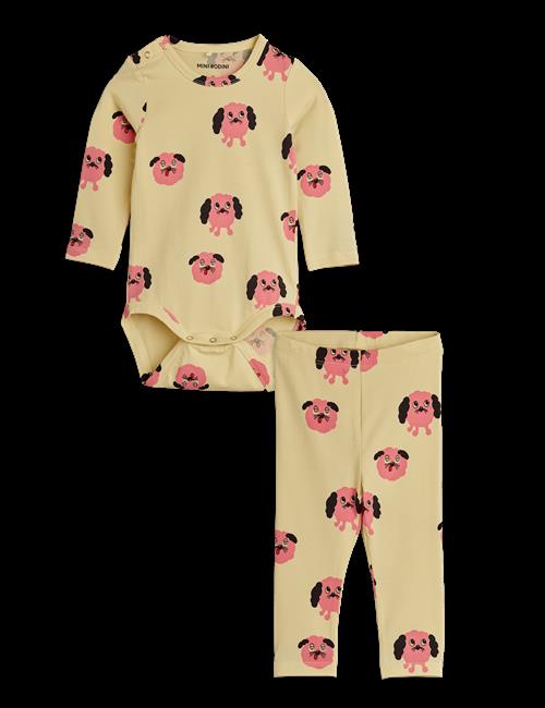 Mini Rodini Doggies Baby-sæt Yellow  Yellow 56/62 cm  Gul  56/62 cm  Drenge