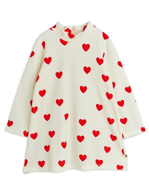 Mini Rodini Hearts Kjole I Velour White  White 92/98 cm  Hvid  92/98 cm  Piger