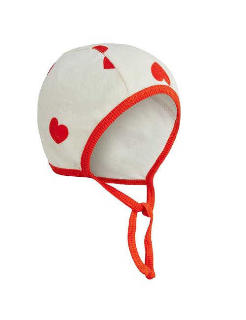 Mini Rodini Hearts Babyhue I Velour White  White 48/50 cm  Hvid  48/50 cm  Piger