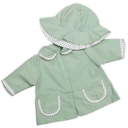 Skrållan Skrållan Dukke-regnjakke Og -hat Green  One Size-Green  Grøn  One Size 3+ Years Drenge, Piger
