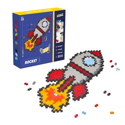 Plus-Plus Plus-Plus Puzzle By Number Rumraket - 500 Brikker Mix  Onesize-Mix  Rød  One Size  Drenge, Piger
