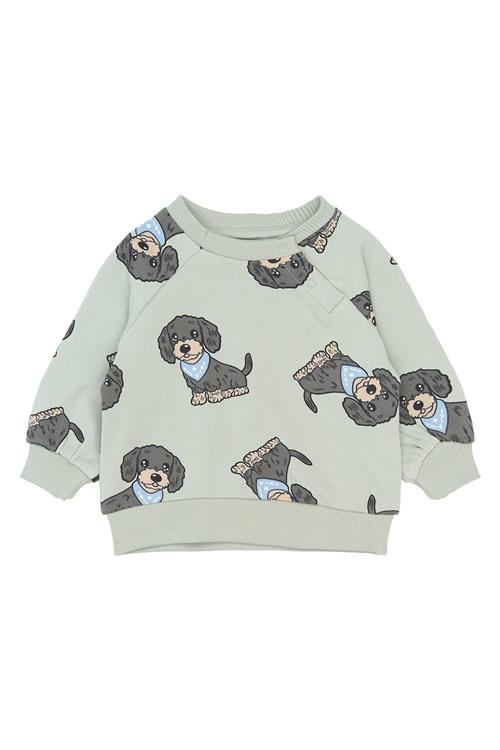 The New Siblings SBSofus Sweatshirt Aqua Gray Aop  Aqua Gray AOP-68 cm  Grå  68 cm  Drenge