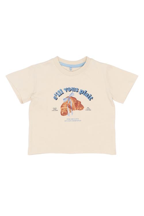 The New Siblings Sol Kortærmet T-shirt Gardenia  Gardenia-98 cm  Creme  98 cm  Piger