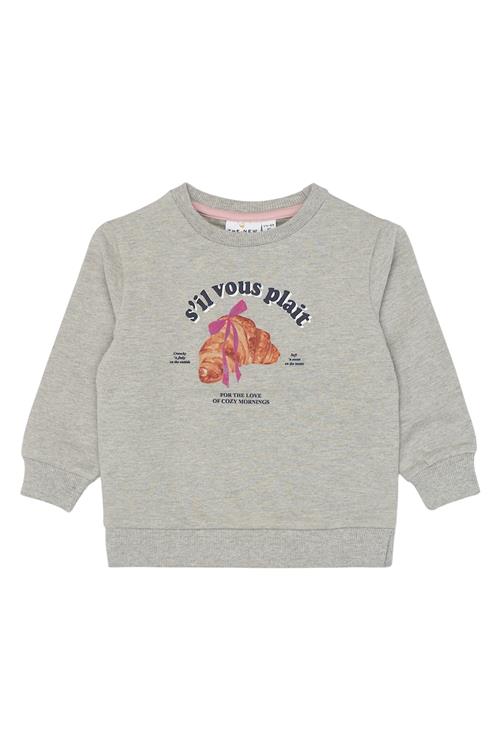 The New Siblings Solvej Sweatshirt Light Grey Melange  Light Grey Melange-98 cm  Grå  98 cm  Piger