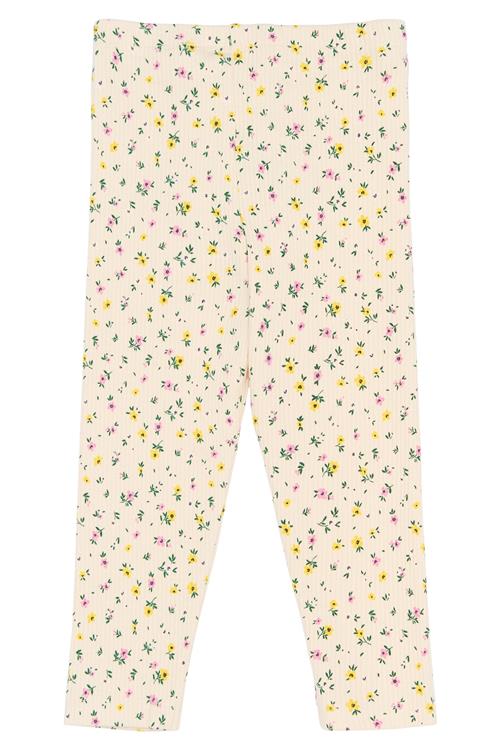 The New Siblings Selma Rib-leggings Gardenia Aop  Gardenia AOP-80 cm  Creme  80 cm  Piger