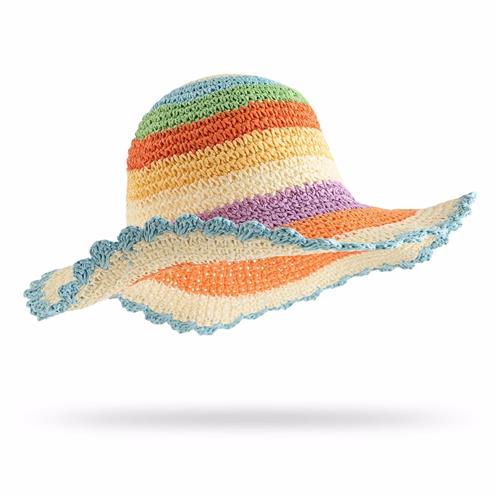 Molo Scallop Straw JR Hats Rainbow Paint Rainbow Paint M/L  Grøn  M/L  Drenge