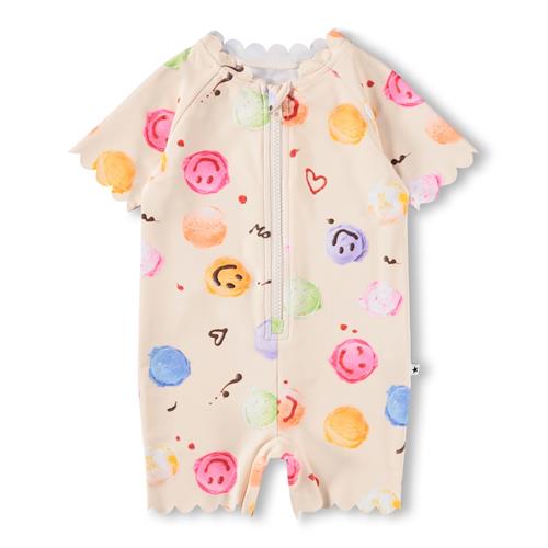 Molo Nolu Rushguard I Ét Stykke Smile Scoops  Smile Scoops 92/98 cm  Creme  92/98 cm  Drenge, Piger
