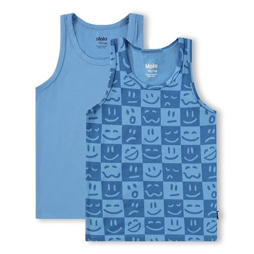 Molo GOTS Jayden 2-Pack Tank Top Blue Vibes  Blue Vibes 122/128 cm  Blå  122/128 cm  Drenge