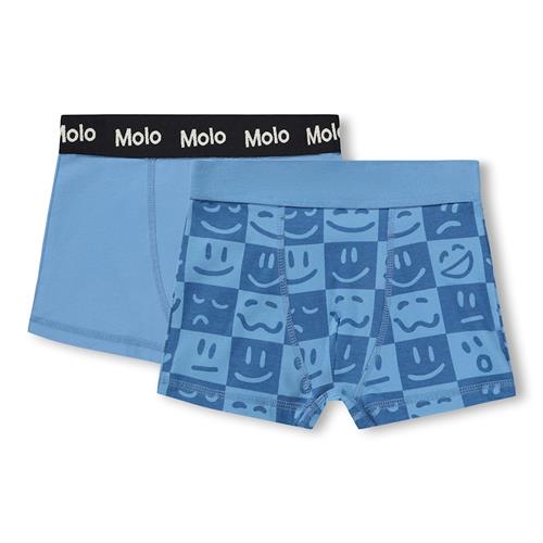 Molo GOTS Justin 2-pak Boxershorts Blue Vibes  Blue Vibes 134/140 cm  Blå  134/140 cm  Drenge