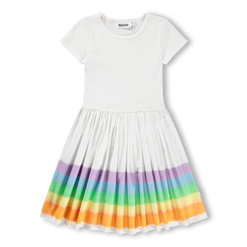 Molo GOTS Cissa Kjole Painted Rainbow  Painted Rainbow 122/128 cm  Hvid  122/128 cm  Piger
