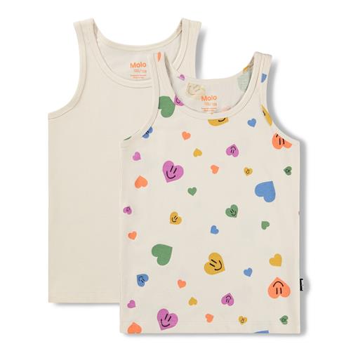 Molo GOTS Jeanie 2-Pack Tank Top Confetti Smiles  Confetti Smiles 134/140 cm  Hvid  134/140 cm  Piger