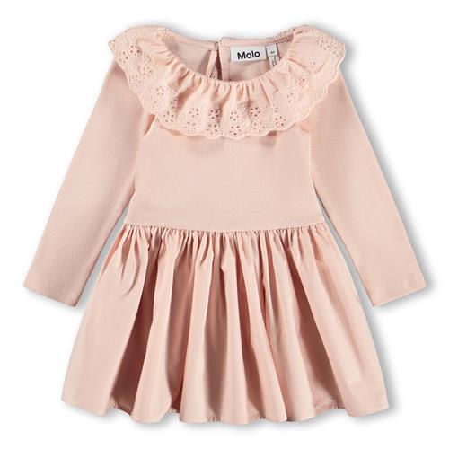 Molo GOTS Crystala Langærmet Kjole Petal Blush  Petal Blush 74 cm  Lyserød  74 cm  Piger