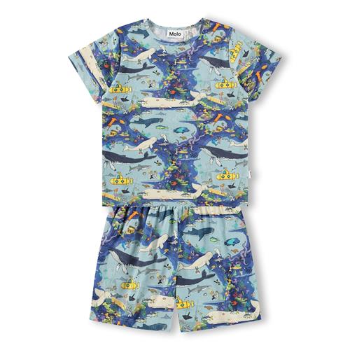Molo GOTS Luvis Pyjamas Pixel Sea  Pixel Sea 110/116 cm  Blå  110/116 cm  Drenge