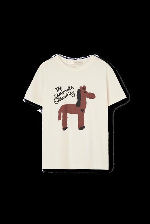 The Animals Observatory Rooster T-shirt Raw White  Raw White 4 Y  Hvid  4 år  Drenge, Piger