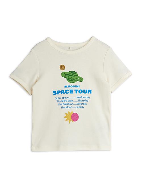 Mini Rodini Space Tour Tee Off-white  Off-White 128/134 cm  Hvid  128/134 cm  Drenge, Piger