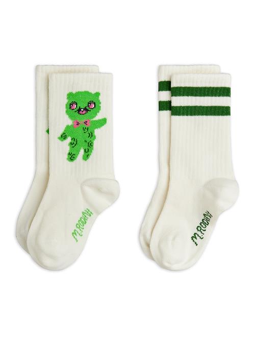 Mini Rodini Alien 2-pak Sokker Off-white  Off-White 20-23 EU  Hvid  20-23 EU  Drenge, Piger