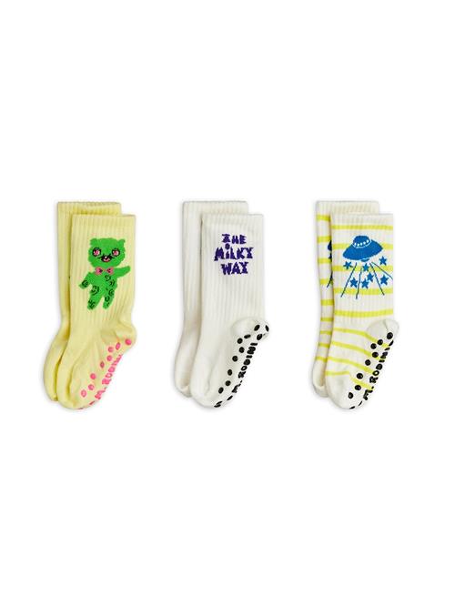 Mini Rodini The Milky Way 3-pak Skridsikre Sokker Multi  Multi 16-19 EU  Gul  16-19 EU  Drenge, Piger