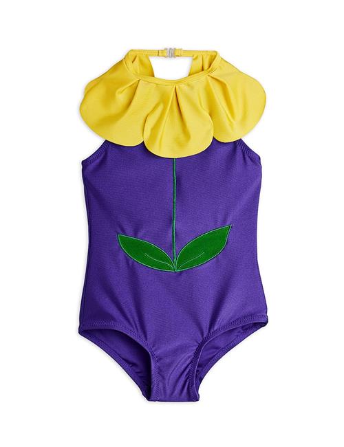 Mini Rodini Flower Halterneck-badedragt Purple  Purple 128/134 cm  Lilla  128/134 cm  Piger