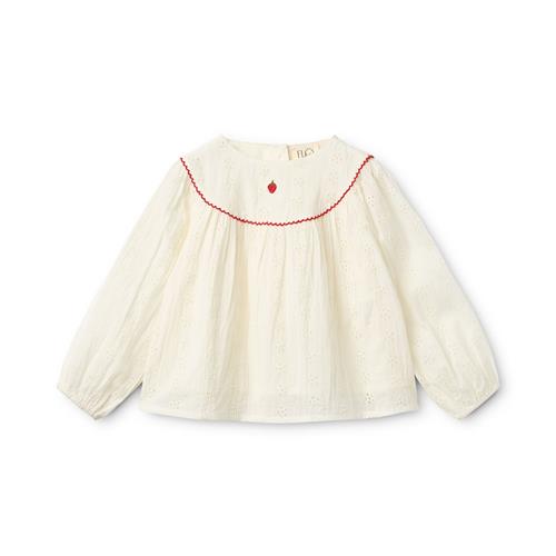 Flöss Claire Bluse Ivory White  Ivory White 104 cm  Hvid  104 cm  Piger