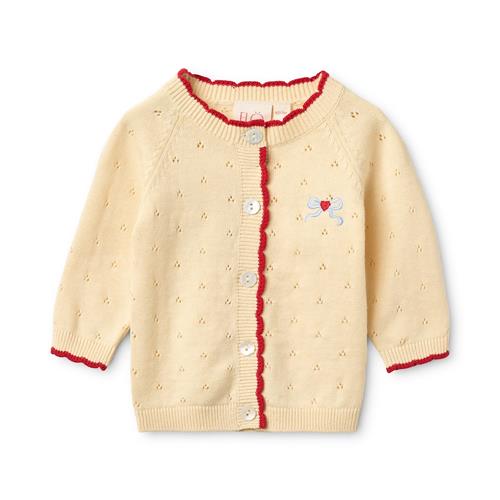 Flöss Kaya Pointelle Cardigan Soft White  Soft white 80 cm  Creme  80 cm  Piger