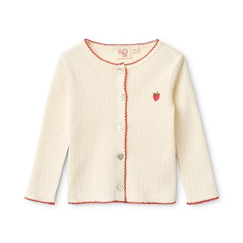 Flöss Flora Pointelle Cardigan Gentle Cream  Gentle Cream 110 cm  Creme  110 cm  Piger