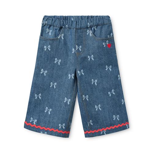 Flöss Eva Bukser Denim Blue Bow  Denim Blue Bow 128 cm  Blå  128 cm  Piger
