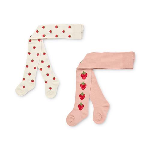 Flöss Vera 2-pak Strømpebukser Pointelle Berry  Pointelle Berry  56/62 cm  Lyserød  56/62 cm  Piger