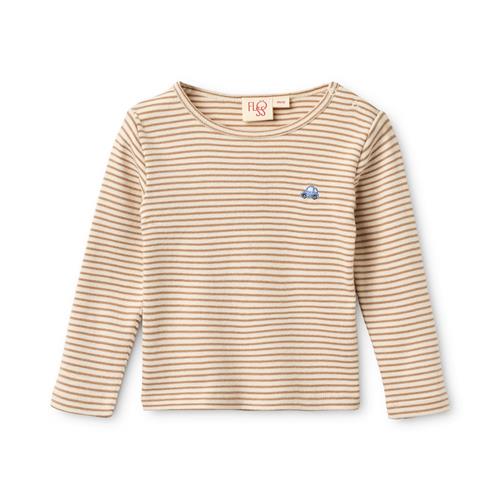 Flöss Fresa Jersey-bluse Light Brown Stripe  Light Brown Stripe 116 cm  Beige  116 cm  Drenge