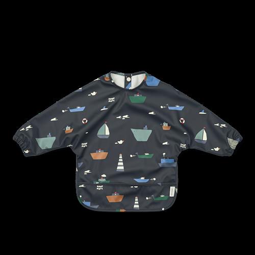 Liewood Merle Trykt Cape Bib Sailing / Classic Navy  Sailing / Classic Navy-One Size  Marineblå  One Size  Drenge, Piger