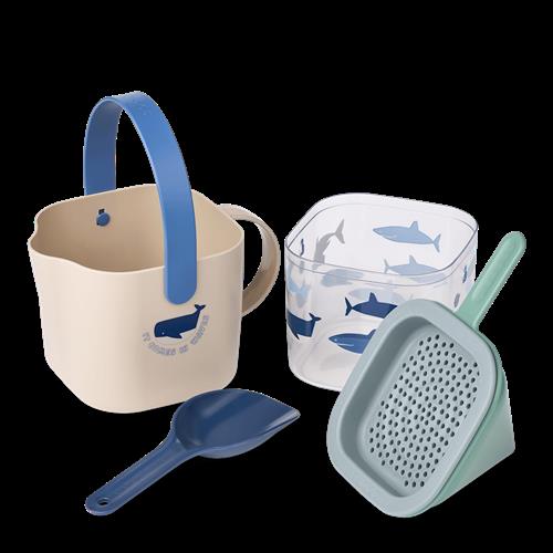 Liewood Roald Legesæt Med Sand Shark / Dove Blue  Shark / Dove Blue-One Size  Blå  One Size  Drenge, Piger
