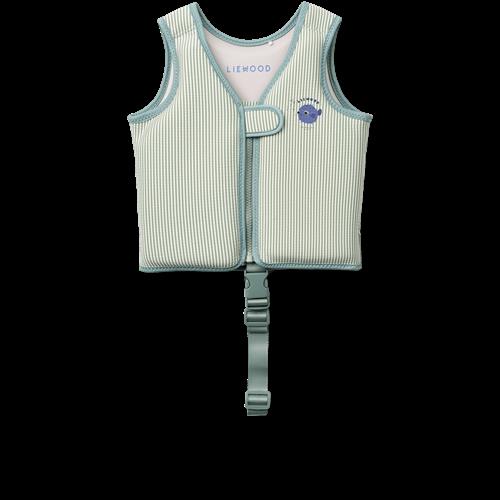 Liewood Dove Seersucker-badevest Peppermint / Sandy  Peppermint / Sandy-11-15 kg  Grøn  11-15 kg  Drenge, Piger