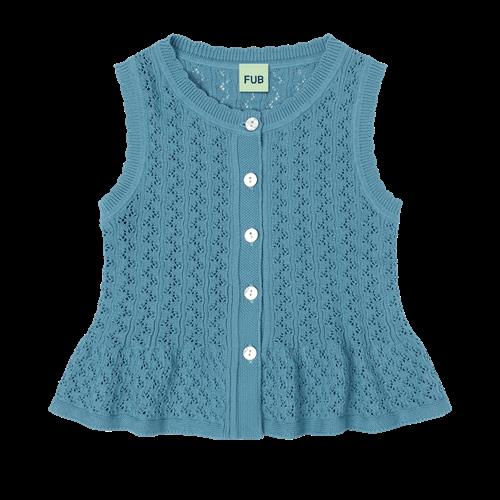 FUB Pointelle-top Sea  Sea-130 cm  Blå  130 cm  Piger